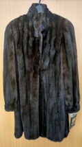 BLACKGLAMA ブラックグラマ MOONBAT ムーンバット MINK ミンク 本毛皮ロングコート ダークブラウン サイズ9〜11 着丈90cm タグ付き_画像1