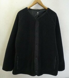 ◆DESCENTE デサント ddd DHMSJC36 BOA FLEECE CARDIGAN ノーカラー フリース ジャケット 黒 サイズL 美