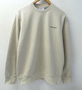 ◆国内正規 carhartt wip カーハート SCRIPT EMBROIDERY SWEAT ロゴ刺繍 クルーネック スウェット ベージュ サイズM