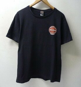 ◆HARLEY-DAVIDSON ハーレーダビッドソン バンコク ロゴプリント クルーネック Tシャツ 黒 サイズL