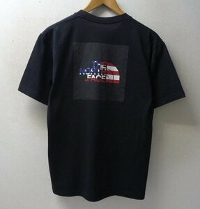 ◆国内正規 ノースフェイス National Flag Square Logo S/S Tee NT31943 星条旗ロゴ Tシャツ 黒 サイズM NT31943