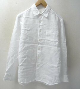 ◆UNIQLO ユニクロ レギュラーカラー リネン ポケット付き シャツ 白 サイズM ホワイト 美