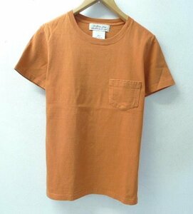 ◆REMIRELIEF レミレリーフ クルーネック ポケット付き Tシャツ オレンジ系 サイズS 美