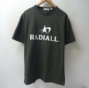 ◆RADIALL ラディアル 20ss ロゴプリント クルーネック Tシャツ サイズL カーキ系 美