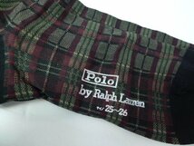 ◆ POLO RALPH LAUREN 新品 ポロ ラルフローレン チェック 靴下 ソックス ネイビーグリーン_画像2