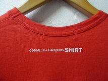 ◆COMME des GARCONS SHIRT コムデギャルソン 背ロゴ クルーネック ベーシック Tシャツ 赤 サイズM 近年モデル　FK-T015_画像3