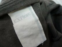 ◆元　curly ブランド EXPLORE エクスプロ― ボートネック 7分袖 Tシャツ カットソー グレー系 サイズM_画像3