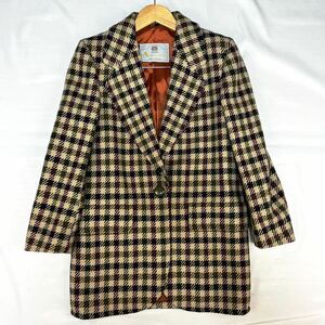 Aquascutum アクアスキュータム チェスターコート セミロングコート チェックコート チェック柄 ロングジャケット シングル ウール 英国