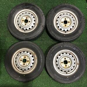 AE88-310 ダンロップ ENASAVE VAN 01 深溝 165R13 LT 6PR 【4本】TOPY製 4.5J 4穴 100 +38 60mm プロボックス サクシード 等