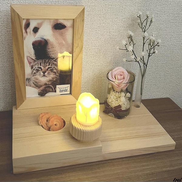 仏壇 供養台 ペット お祈り 省スペース 木製 愛犬 愛猫 メモリアルステージ ご供養台