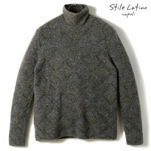 ◆【Stile Latino(スティレラティーノ)秋冬/ジオメトリック柄ウールヤク混タートルネックニット(MU8 LUP CR/MGM2030A)】[stl2370101-50]