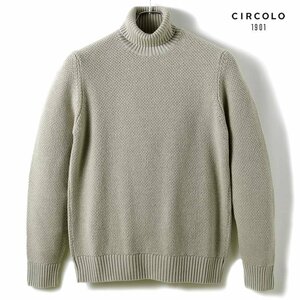 ◆【CIRCOLO1901(チルコロ)/秋冬/製品染めウール鹿の子編みミドルゲージタートルネックニット】[ccl2360242-L]