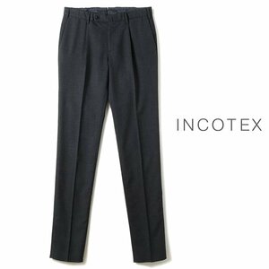 ◆【INCOTEX (インコテックス)/秋冬/ウールポリエステルジャカードマイクロチェック柄1プリーツパンツ(31型/SLIM FIT)】[itx2360111-50]