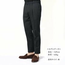 ◆【INCOTEX (インコテックス)/秋冬/ウールポリエステルジャカードマイクロチェック柄1プリーツパンツ(31型/SLIM FIT)】[itx2360111-50]_画像9