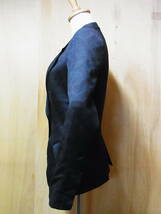 美品 正規品 ANN DEMEULEMEESTER アンドゥムルメステール 織柄 ウール テーラードジャケット 黒 サイズ36_画像2