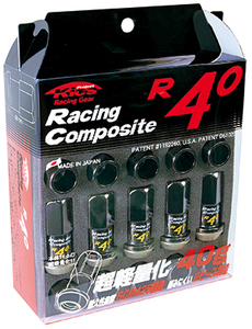 送料無料 KicS RC-01K Racing Composite R40 M12 x P1.5 Nut Set ブラック ナット 20個 KYO-EI 17HEX ロックナット無し