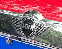 スポーティ全開♪ BMW MINI カーボン ルック エンブレム カバー ミニ R50 R52 R53 ワン クーパー クーパーS RA16 RE16_画像2