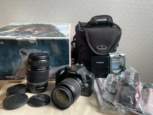【動作確認済】キヤノン Canon EOS Kiss X2 ダブルズームキット EFS 18-55mm , 55-250mm デジタル一眼レフカメラ【SDカード、フィルタ付き