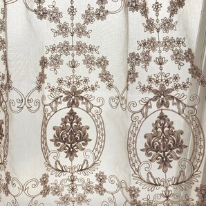カフェカーテン 刺繍白 シンプル 1枚 幅103×丈106 のれん トルコ柄の画像5