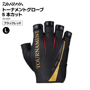 Daiwa Tournament Glove 5 Cut Dg-1323T Black Red / L Fishing Gloves Glos