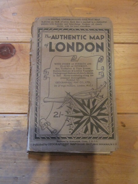 古地図　ロンドン地図　　◆　詳細不明　◆　　