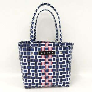 ●マルニ MARNI かごバッグ ハンドバッグ ブルー [Jコレ] 472M