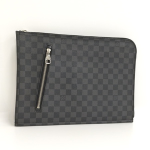 【中古】LOUIS VUITTON ポッシュドキュマン クラッチバッグ ダミエ グラフィット N48247