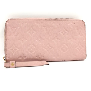 【中古】LOUIS VUITTON ジッピーウォレット ラウンドファスナー 長財布 ローズプードル モノグラム アンプラント M64090