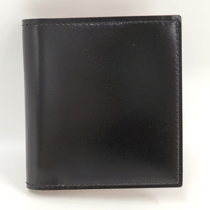 【中古】GANZO 二つ折り財布 コードバン レザー ブラック 57621