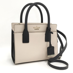 【中古】kate spade 2WAY ハンドバッグ PVC ベージュ ブラック