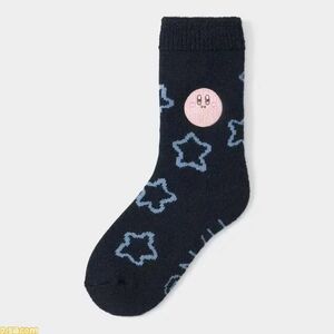 gu カービィ　kirby 靴下　ソックス　ルームソックス　黒　ブラック　crew socks 23cm