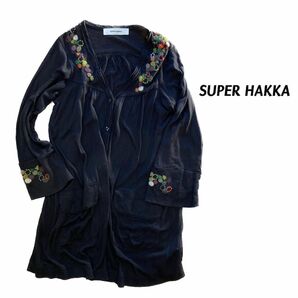 【SUPER HAKKA】レディースカーディガン　刺繍カーディガン　ニットカーディガン　