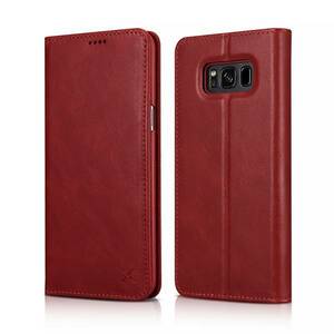 GALAXY S8プラス AU SCV35/DOCOMO SC-03J 兼用 XOOMZ XS991001 本革 Wallet Folio ケース　Red レッド