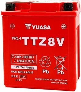 在庫有当日発送 充電済 台湾ユアサ（TAIWAN YUASA) TTZ8V 互換 GTZ8V YTZ8V YTX7L-BS PCX リード125 YZF-R25 YZF-R3A