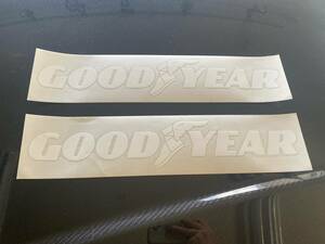 未使用品 GOODYEAR グッドイヤー ステッカー 大サイズ ホワイトレターリング 2枚セット レーシング GY004