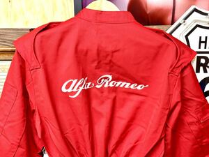 アルファロメオ Alfa Romeo フアクトリーウェア メカニックジャケット レーシングスーツ つなぎ 当時もの ヴィンテージ MILANO イタリア製