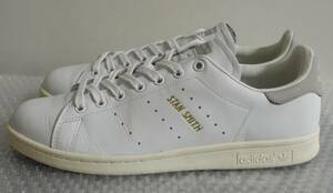 美品 スタンスミス 2015年製 JP28.5cm クリアグラナイト S75075 天然皮革 生産終了 adidas stansmith 本革 ライトグレイ 灰×白