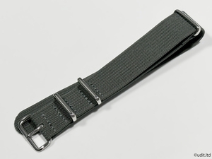  rug width :22mm ribbed high quality NATO strap black gray wristwatch belt nylon band fabric rib