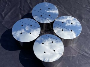 4 axis low floor for # new goods : large for 19.5 JIS circle shape small stainless steel plating hub cover center cap rear 4 piece set [O-80]