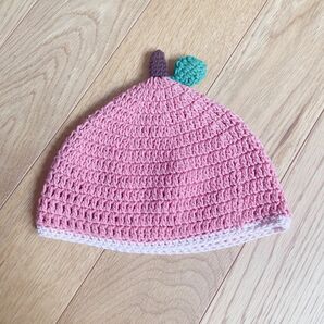 ニット帽 ニットキャップ どんぐり帽子 フリーサイズ 1〜2歳 ハンドメイド ピンク 桃