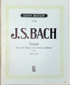 ba - Trio * sonata BWV 1039 ( флейта 2 -слойный .. фортепьяно ) импорт музыкальное сопровождение Bach TRIOSONATE BWV1039 иностранная книга 