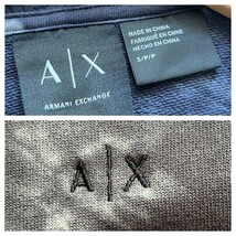 希少●アルマーニ エクスチェンジ ジップジャケット パーカー フード ARMANI EXCHANGE タイダイ柄 総柄 AXロゴ 刺繍 ネイビー Mサイズ_画像9