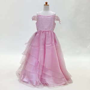 中古　キッズドレス　ピンク　子どもドレス　ロング丈　110サイズ　こどもドレス　KD-7