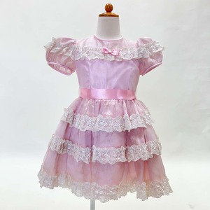 中古　ピンク　パフスリーブ　可愛いキッズドレス　子どもドレス　5才程度　こどもドレス　KD-14