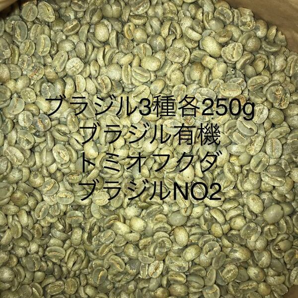 コーヒー生豆 ブラジル3種 各250g