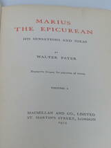 Walter Pater: Marius the Epicurean His Sensations and Ideas 2 vols. (Macmillan & Co., 1925)_画像5