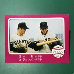 1976年　カルビー　プロ野球カード　76年　385番　巨人　張本・ジョンソン　　　【管C71】