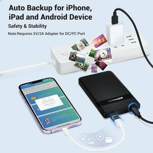  charge while doing automatic backup iPhone/iPad/Android 2.5 -inch SSD HDD attached outside case hard drive case Type-C connection 5Gbps high speed data transfer 