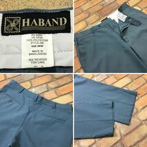 BP2-154★W96センチ位★GOODカラー★USAビッグサイズ★【HABAND】ノータック カラースラックス【W38×L30 メンズ XL】くすみ青 USA古着_画像5