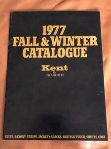 紳士服 Kent 1977年 古いカタログ ビンテージ スーツ コート ヴィンテージ メンズ ファッション